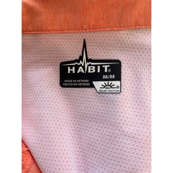 Habit Button Down Fishing Hiking Short Sleeve Orange Shirt Men's Size Medium - Picture 8 of 9